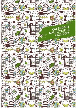Kalendarz nauczyciela książkowy (terminarz) Wydawnictwo Wokół Nas PCV KOTY bezbarwny A5 (A5TN078B) Wydawnictwo Wokół Nas