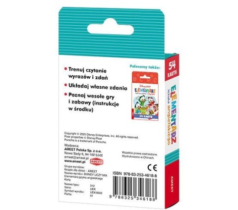 Książeczka edukacyjna Ameet Disney Uczy. Elementarz języka angielskiego. Karty (UEK 9302) Ameet