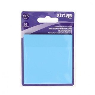 Notes samoprzylepny (karteczki) Strigo NEONOWE niebieski jasny 50k [mm:] 75x75 (SSN028) Strigo