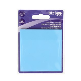 Notes samoprzylepny (karteczki) Strigo NEONOWE niebieski jasny 50k [mm:] 75x75 (SSN028) Strigo