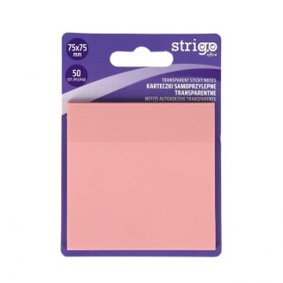Notes samoprzylepny (karteczki) Strigo NEONOWE różowy jasny 50k [mm:] 75x75 (SSN026) Strigo