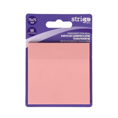 Notes samoprzylepny (karteczki) Strigo NEONOWE różowy jasny 50k [mm:] 75x75 (SSN026) Strigo