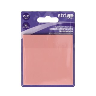 Notes samoprzylepny (karteczki) Strigo NEONOWE różowy jasny 50k [mm:] 75x75 (SSN026) Strigo