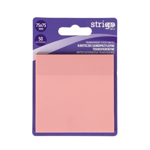 Notes samoprzylepny (karteczki) Strigo NEONOWE różowy jasny 50k [mm:] 75x75 (SSN026) Strigo