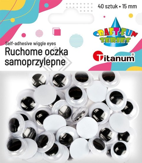 Oczka Titanum Craft-Fun Series samoprzylepne 15mm 40 szt Titanum Oczka Titanum Craft-Fun Series samoprzylepne 15mm 40 szt Titanum