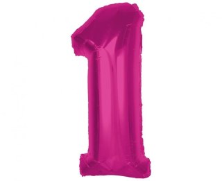 Balon foliowy Godan Smart cyfra 1, różowa, 92 cm (CH-S9R1) Godan