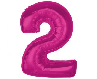 Balon foliowy Godan Smart cyfra 2, różowa, 92 cm (CH-S9R2) Godan