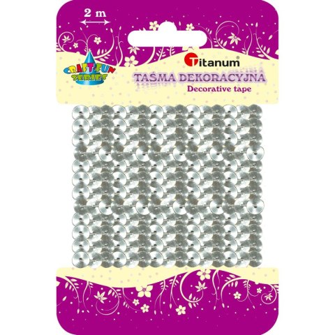 Taśma ozdobna Titanum Craft-Fun Series z cekinami 6x2 [mm x m] srebrna (363633) Titanum