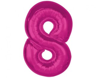 Balon foliowy Godan Smart cyfra 8, różowa, 92 cm (CH-S9R8) Godan
