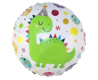 Balon foliowy Godan okrągły, Dinozaur w czapeczce 18cal (BF-8DWC) Godan