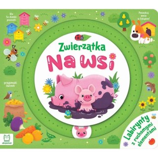 Książka dla dzieci Aksjomat Zwierzątka na wsi. Labirynty z ruchomymi elementami Aksjomat