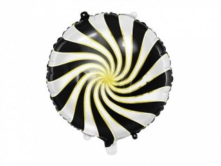 Balon foliowy Partydeco Cukierek, 35cm, czarny 14cal (FB20M-010) Partydeco