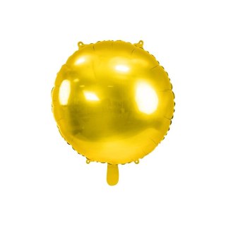 Balon foliowy Partydeco okrągły Pastylka złota 18cal (FB176-019) Partydeco