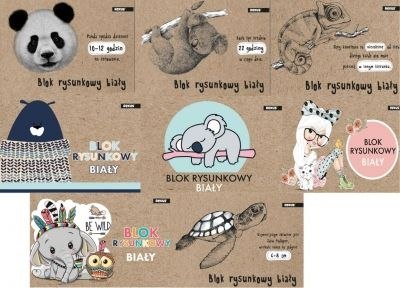 Blok rysunkowy Beniamin Kraft Liner A4 białe 80g 20k [mm:] 296x210 (6100751) Beniamin