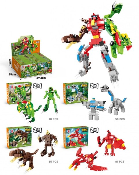 Klocki konstrukcyjne Lean dinozaury 2w1 (23560) Lean Klocki konstrukcyjne Lean dinozaury 2w1 (23560) Lean