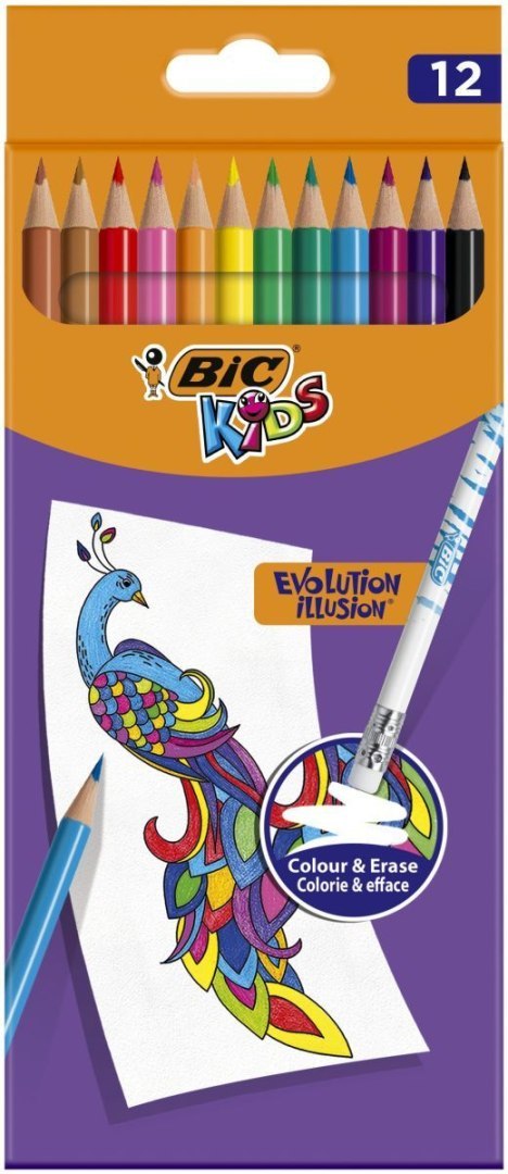Kredki ołówkowe Bic Kids ILLUSION 12 kol. (989683) Bic Kids Kredki ołówkowe Bic Kids ILLUSION 12 kol. (989683) Bic Kids