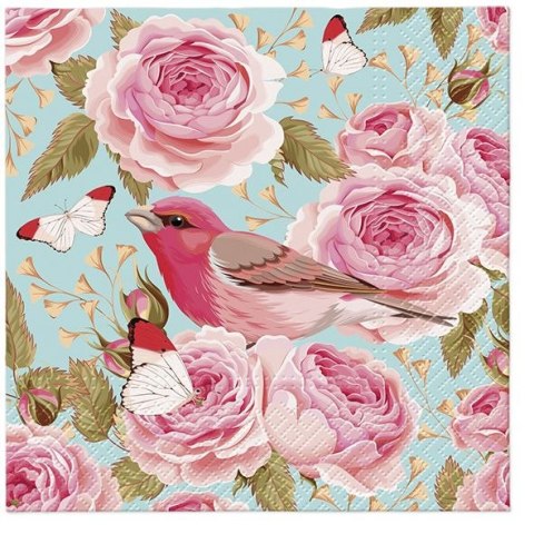 Serwetki Paw English Roses Bird mix nadruk bibuła [mm:] 330x330 (TL123800) Paw