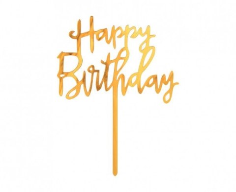 Dekoracja na tort Godan Happy Birthday złota 10x14cm (PF-DAKH) Godan Dekoracja na tort Godan Happy Birthday złota 10x14cm (PF-DAKH) Godan