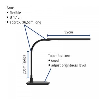 Lampka biurowa Maul LED MAULpirro CZARNA (82027/90 ML) Maul