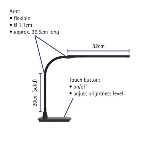 Lampka biurowa Maul LED MAULpirro CZARNA (82027/90 ML) Maul