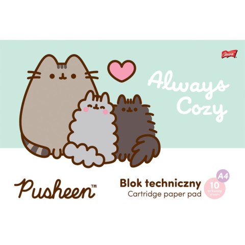 Blok techniczny St.Majewski Pusheen A4 biały 10k St.Majewski