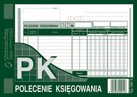 Druk offsetowy Michalczyk i Prokop Polecenie księgowania A5 A5 80k. (439-3) Michalczyk i Prokop