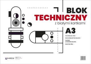 Blok techniczny Wektor A3 biały 160g 10k Wektor