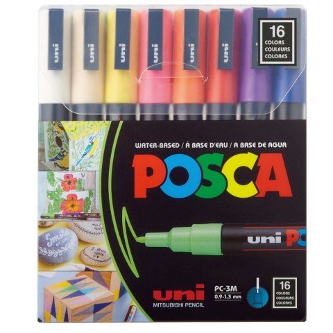 Marker specjalistyczny Posca PC-3M 16 sztuk 5906340928330, (różne) 0,9-1,6mm okrągła końcówka (194511) Posca