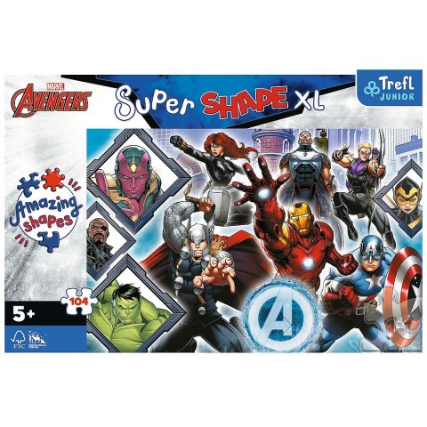 Puzzle Trefl Avengers XL Twoi ulubieni Avengersi 104 el. (50018) Trefl Puzzle Trefl Avengers XL Twoi ulubieni Avengersi 104 el. (50018) Trefl