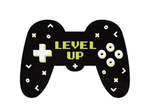 Serwetki Partydeco Gamepad, 11.5x16 cm czarny papier [mm:] 115x160 (SPK37) Partydeco