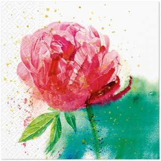 Serwetki Paw Lunch Peony Watercolor mix nadruk bibuła [mm:] 330x330 (SDL143500) Paw