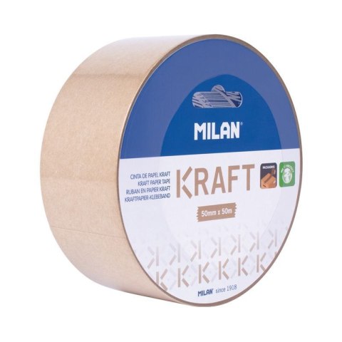 Taśma pakowa Milan papierowa Kraft 50x50 [mm x m] brązowa (34661) Milan