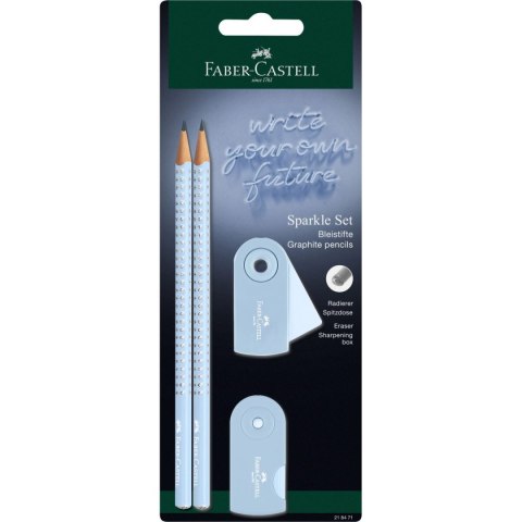 ZESTAW SPARKLE SKY BLUE 2 OŁÓWKI+ TEMPERÓWKA SLEEVE MINI + GUMKA SLEEVE MINI BLISTER FABER-CASTELL (118299 Fc) Faber Castell ZESTAW SPARKLE SKY BLUE 2 OŁÓWKI+ TEMPERÓWKA SLEEVE MINI + GUMKA SLEEVE MINI BLISTER FABER-CASTELL (118299 Fc) Faber Castell