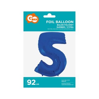 Balon foliowy Godan cyfra 5 NIEBIESKA 91 cm 45cal (FG-C85N5) Godan