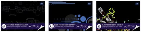 Blok techniczny Interdruk A4 czarna 170g 10k (ABLTA4C) Interdruk