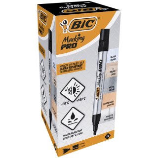 Marker permanentny Bic Marking czarny 1,7-4,7mm ścięta końcówka (964802) Bic