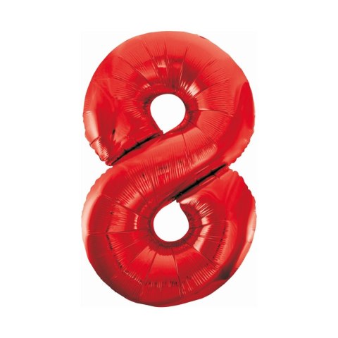 Balon foliowy Godan cyfra 8 czerwona 85cm (BCHCW8) Godan Balon foliowy Godan cyfra 8 czerwona 85cm (BCHCW8) Godan