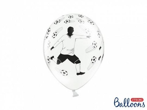 Balon gumowy Partydeco 30cm, Piłkarz i piłki, Pastel White biało-czarny 300mm (SB14P-138-008-6) Partydeco Balon gumowy Partydeco 30cm, Piłkarz i piłki, Pastel White biało-czarny 300mm (SB14P-138-008-6) Partydeco