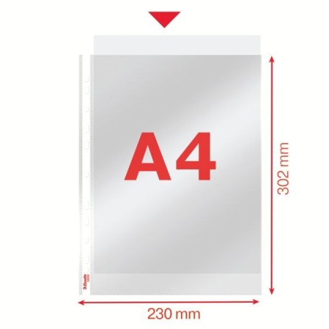 Koszulki na dokumenty Esselte krystaliczne A4 kolor: przezroczysty typu U 55 mic. (56066) Esselte