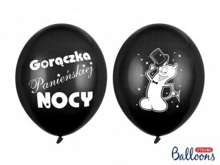 Balon gumowy Partydeco Gorączka Panieńskiej Nocy czarny 300mm (SB14P-241-010-6) Partydeco