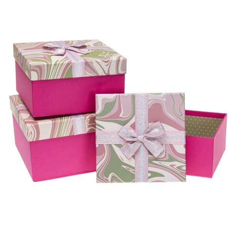 Pudełko na prezent Rozette (PUG-23234-KW PINK set 3) Rozette Pudełko na prezent Rozette (PUG-23234-KW PINK set 3) Rozette