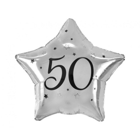 Balon foliowy Godan 50 gwiazda srebrna, nadruk czarny 19cal (FG-G50C) Godan Balon foliowy Godan 50 gwiazda srebrna, nadruk czarny 19cal (FG-G50C) Godan