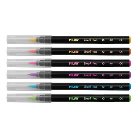 Flamaster Milan Brush Fluo pędzelkowe 6 kol. (0612606FL) Milan Flamaster Milan Brush Fluo pędzelkowe 6 kol. (0612606FL) Milan