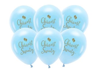 Balon gumowy Partydeco Eco Chrzest Święty niebieski 330mm (ECO33P-204-011-6) Partydeco