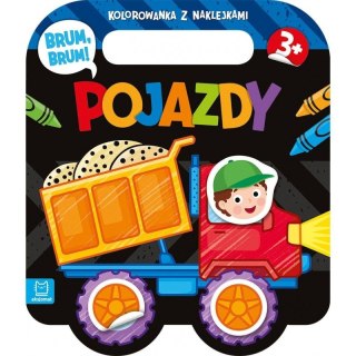 Książka dla dzieci BRUM, BRUM! POJAZDY KOLOROWANKA Z NAKLEJKAMI