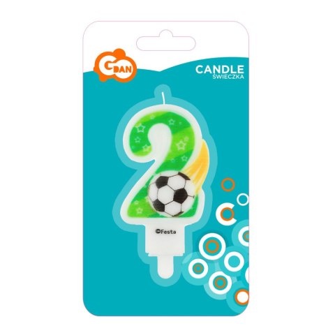 Świeczka urodzinowa Godan cyferka 2 z piłką 7,8cm (PF-SCP2) Godan Świeczka urodzinowa Godan cyferka 2 z piłką 7,8cm (PF-SCP2) Godan