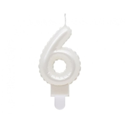 Świeczka urodzinowa Godan cyferka 6, perłowa biała, 7 cm (SF-PBI6) Godan Świeczka urodzinowa Godan cyferka 6, perłowa biała, 7 cm (SF-PBI6) Godan