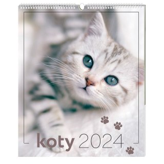 Kalendarz ścienny 5902277338006 Interdruk 335x400 wieloplanszowy 335mm x 400mm (Koty) Interdruk