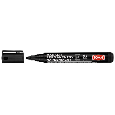 Marker permanentny Toma czarny 1,5mm okrągła końcówka (TO-222 3 2) Toma Marker permanentny Toma czarny 1,5mm okrągła końcówka (TO-222 3 2) Toma