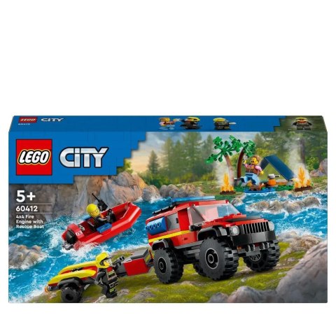 Klocki konstrukcyjne Lego City Terenowy wóz strażacki z łodzią (60412) Lego Klocki konstrukcyjne Lego City Terenowy wóz strażacki z łodzią (60412) Lego